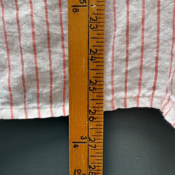 FLAX  Women's Pink and White Striped Tank Top with Pocket - Picture 5 of 5